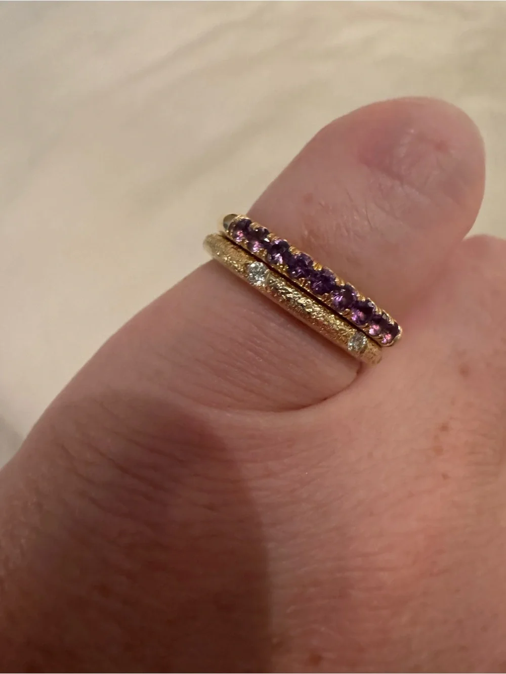 Imperfect Grace Maude Ring - 14k Gold and Diamond Band - size 6